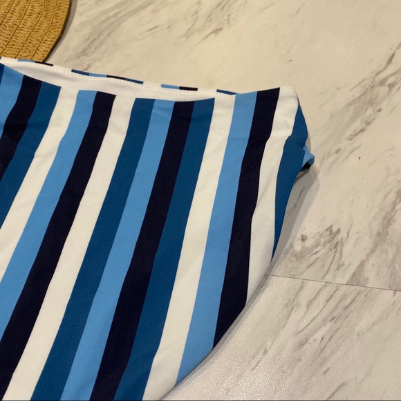 New! Chelsea28 Stripe High Waisted Bikini Bottoms - Picture 4 of 11